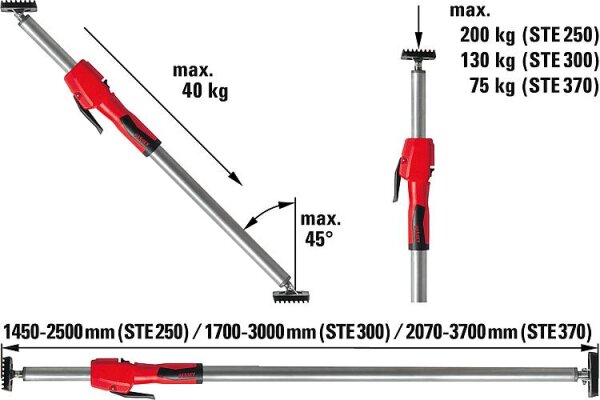 Bessey STE250 Deckenstütze Längenverstellung: 1450 - 2500 Mm Tragkraft (max.): 200 Kg Kaufen