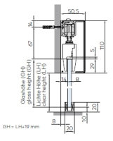 Ganzglas-Schiebetürset Basic NiroMatt mit 4 Streifen